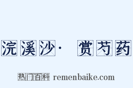浣溪沙·赏芍药是什么意思的图片